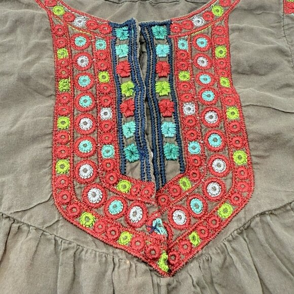 Johnny Was Biya Blouse Tunic Top Women Sz XS Embroidered Boho Hippie Gypsy  Bird - Picture 4 of 12